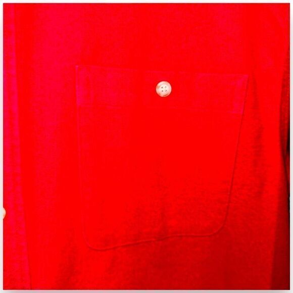 Eddie Bauer Crimson Red Chamois Flannel Sport Shirt L - Picture 3 of 7